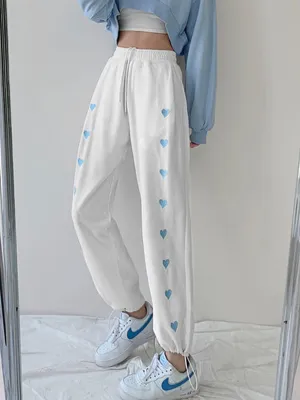 White Heart Printed Joggers