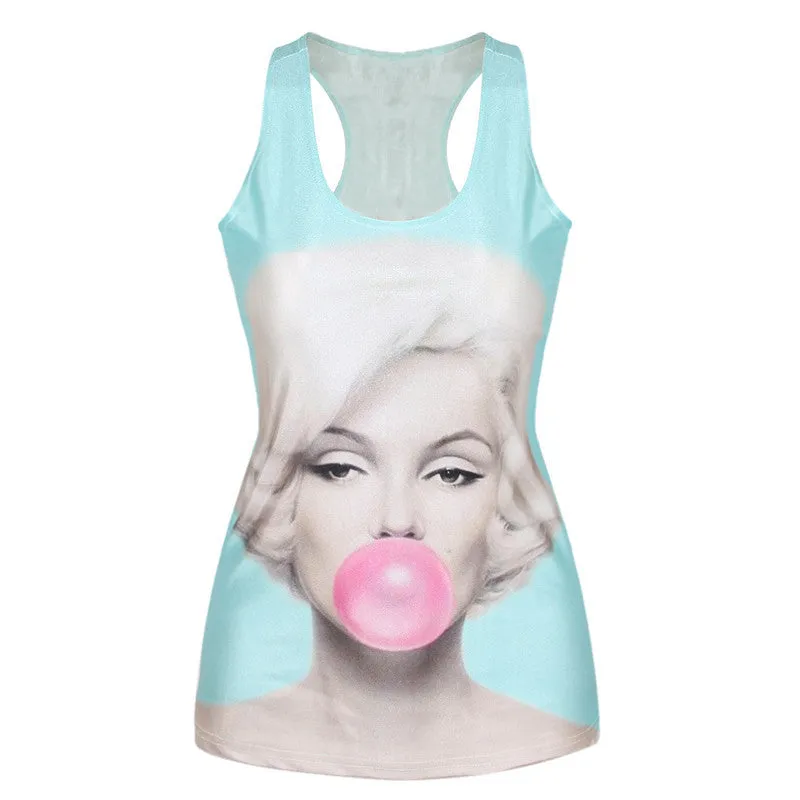 Women Digital Print Gothic Punk Club Street Style T-Shirt Sexy Women Tops Tees