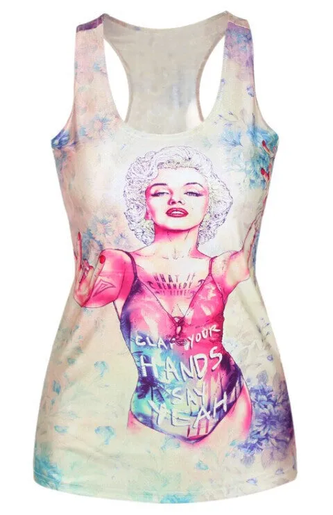 Women Digital Print Gothic Punk Club Street Style T-Shirt Sexy Women Tops Tees