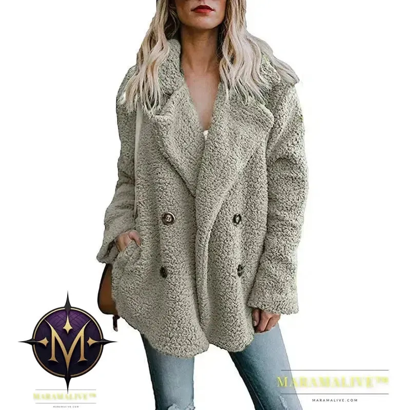 Women Faux Fur Coat Warm Autumn Winter Teddy Female Casual Coat Oversized Soft Fluffy Fleece Jackets Overcoat