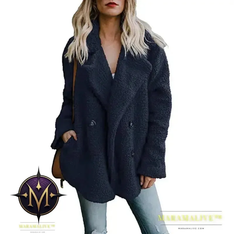 Women Faux Fur Coat Warm Autumn Winter Teddy Female Casual Coat Oversized Soft Fluffy Fleece Jackets Overcoat