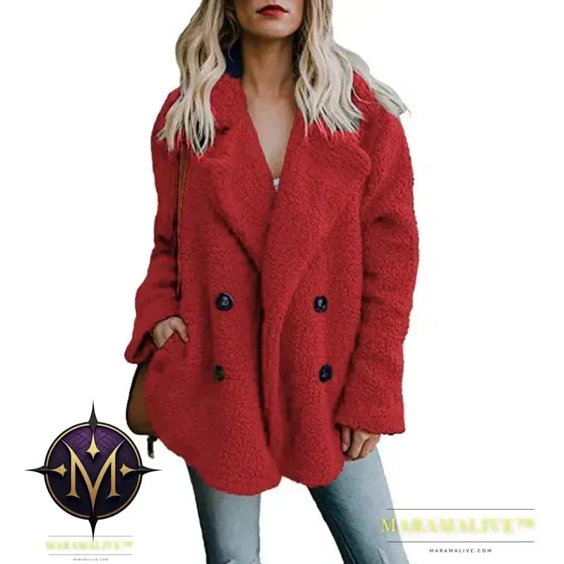 Women Faux Fur Coat Warm Autumn Winter Teddy Female Casual Coat Oversized Soft Fluffy Fleece Jackets Overcoat