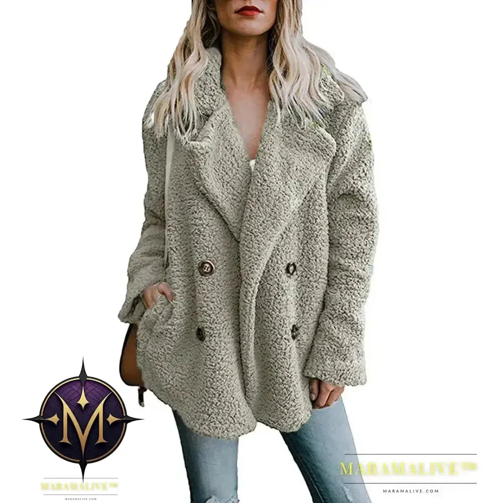 Women Faux Fur Coat Warm Autumn Winter Teddy Female Casual Coat Oversized Soft Fluffy Fleece Jackets Overcoat