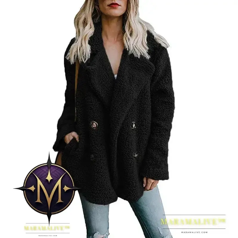 Women Faux Fur Coat Warm Autumn Winter Teddy Female Casual Coat Oversized Soft Fluffy Fleece Jackets Overcoat
