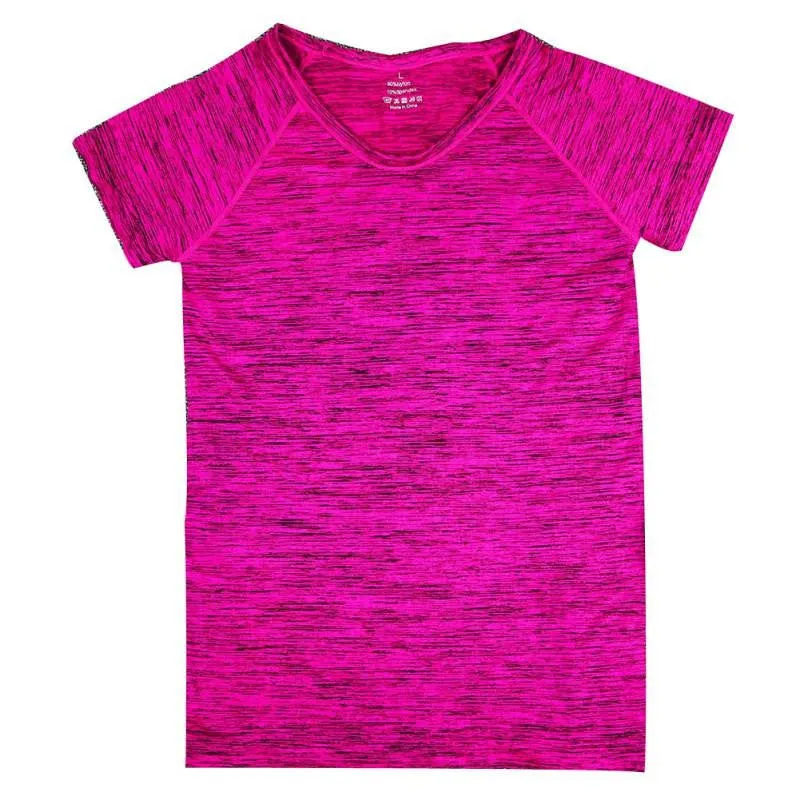 Women Tees T Shirt Short Sleeves Hygroscopic Quick Dry Fitness T-shirt For Women Tops Chic