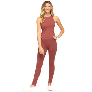 Women's Classic Stretch Knit Leggings in Marsala