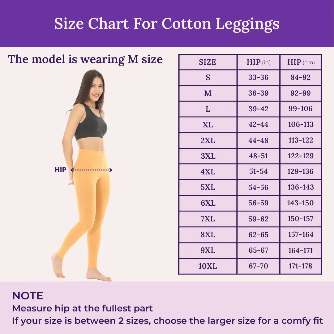 Women's Leggings | High Waist | Ankle Length | Cotton-Elastane Blend | Non-See-Through | Gusset Crotch Prevents Ripping