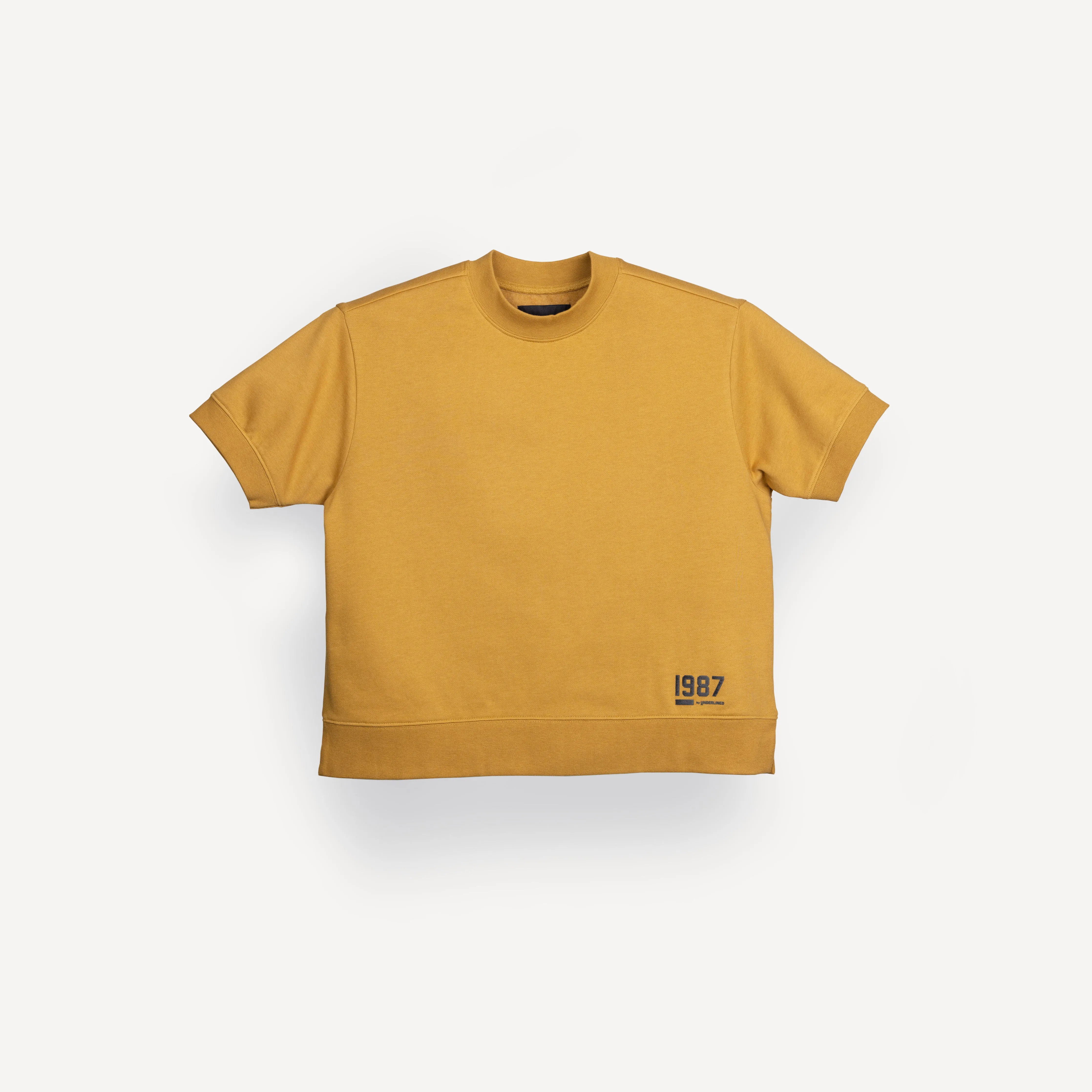 Womens Oversized Fleece Tee Shirt - Honey Mustard