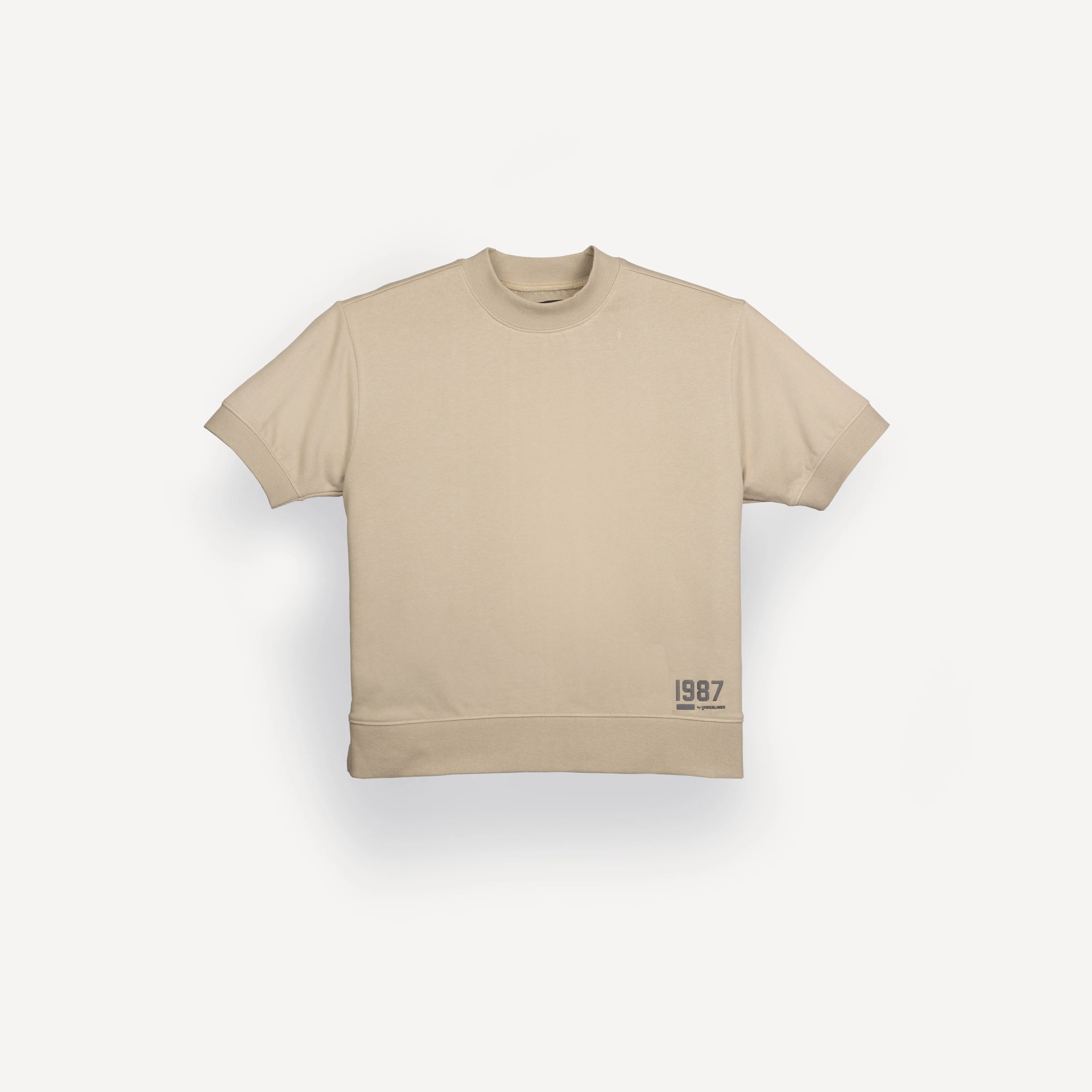 Womens Oversized Fleece Tee Shirt - Oatmeal