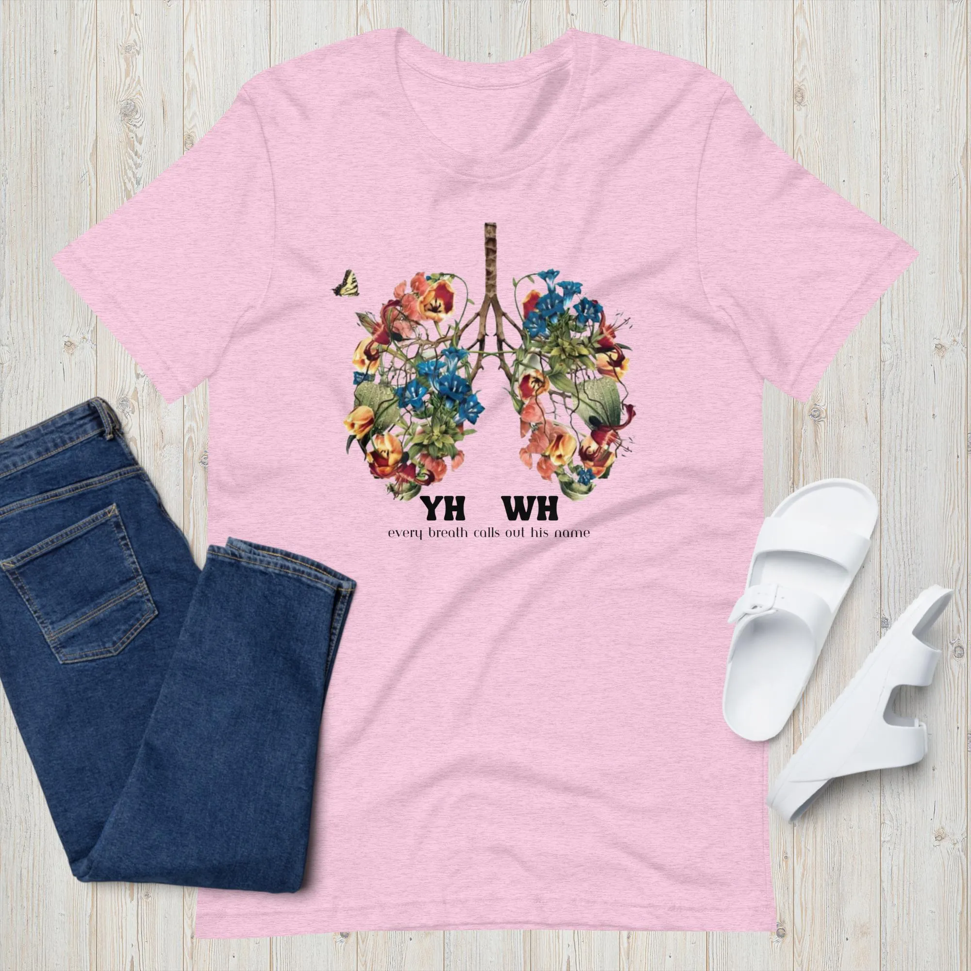 Yahweh shirt, Floral Lungs shirt, Christian clothing, Flower lungs, Christian gifts, Just breathe, Revival t-shirt, Religious gifts, Messianic shirt, YHWH