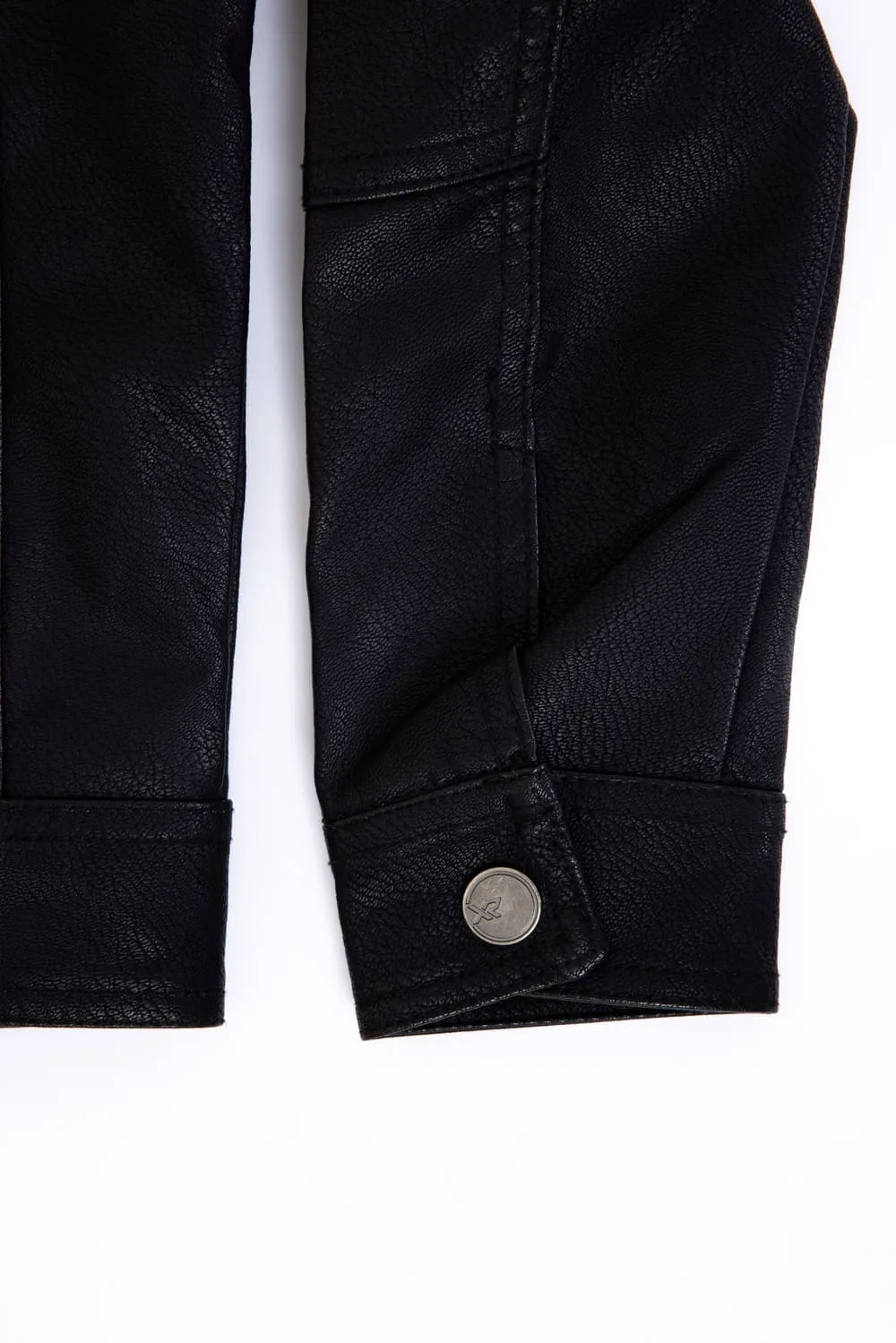 Youth Moto Faux Leather Jacket for Boys in Black | BXLJ58003-BLACK