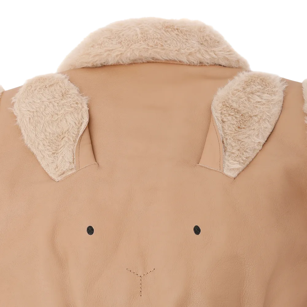 Yuki Leather Jacket | Fluffy Bunny | Light Rust Leather