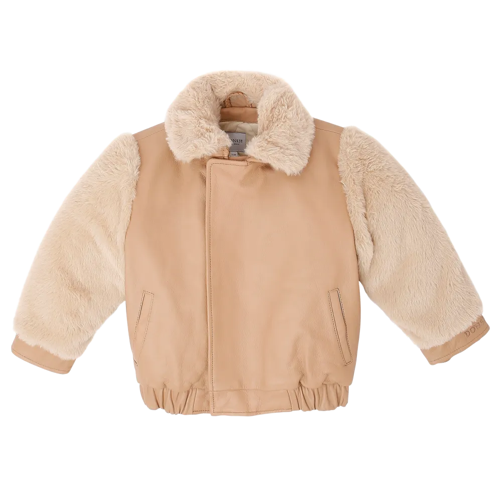Yuki Leather Jacket | Fluffy Bunny | Light Rust Leather