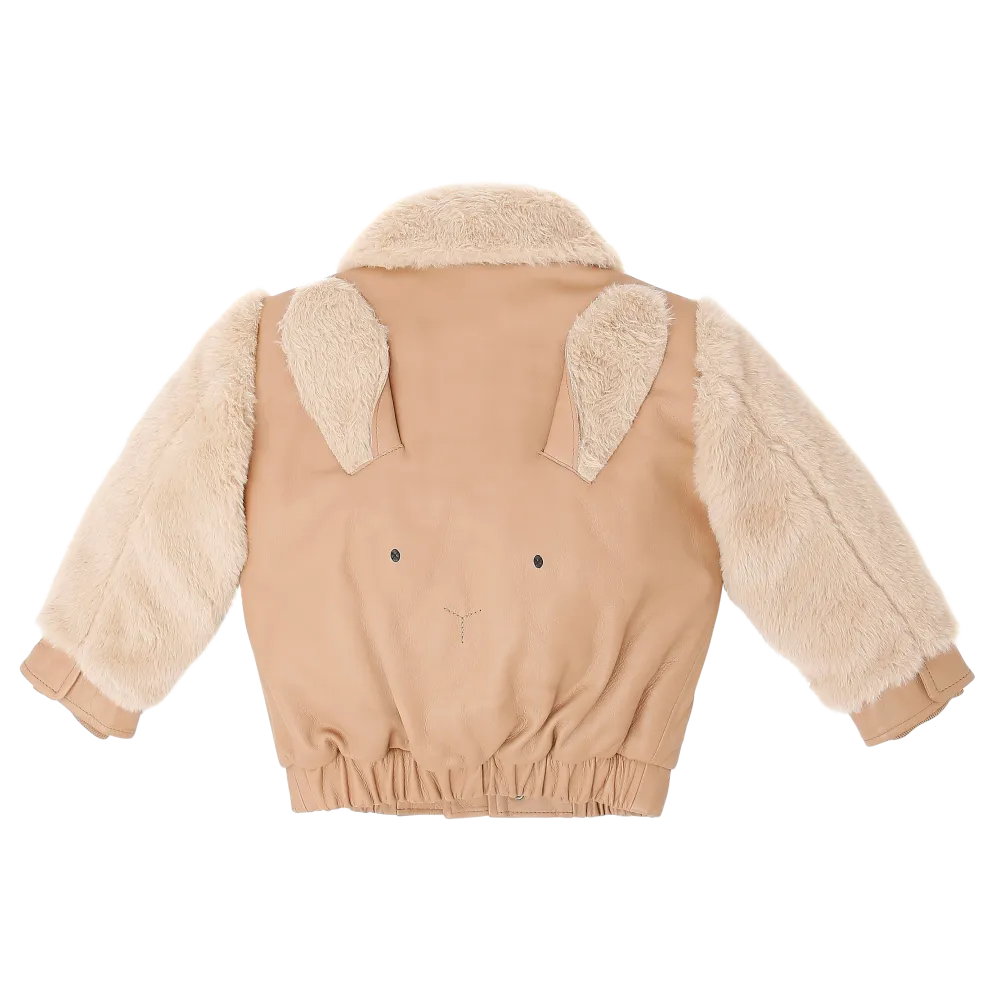 Yuki Leather Jacket | Fluffy Bunny | Light Rust Leather
